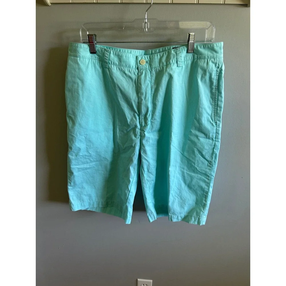 Vineyard Vines Mens 34 Breaker Shorts 9 Inch Cotton Twill Aqua Blue Turquoise